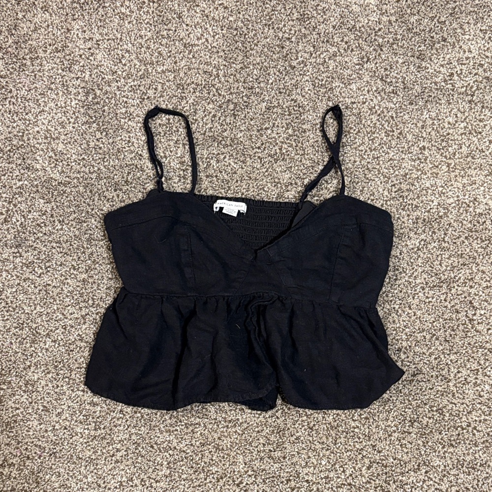 American Eagle Outfitters Black Crop Top